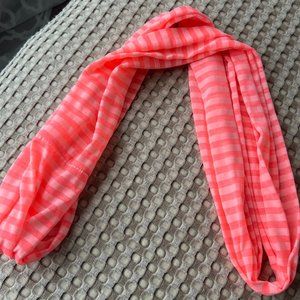 Pink Striped Infinity Scarf